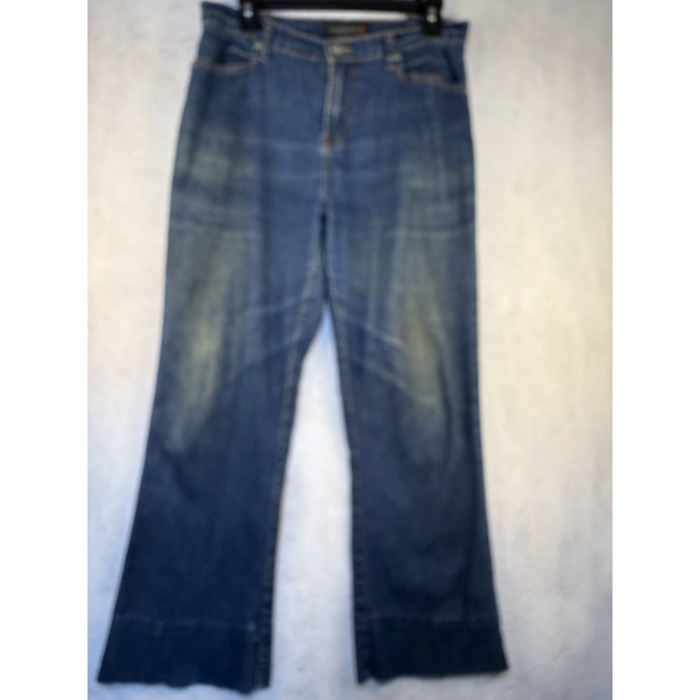 Adolfo Womens Jeans Size 8/10 Blue Denim Mid Rise Straight Leg Stretch Altered